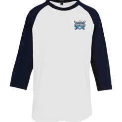 Colorblock 3/4 Sleeve Cotton Baseball T-Shirt - Embroidered