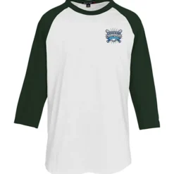 Colorblock 3/4 Sleeve Cotton Baseball T-Shirt - Embroidered