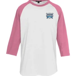 Colorblock 3/4 Sleeve Cotton Baseball T-Shirt - Embroidered