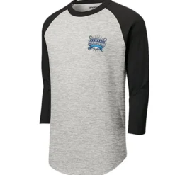 Colorblock 3/4 Sleeve Cotton Baseball T-Shirt - Embroidered