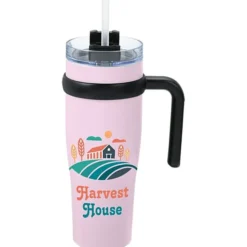 Colorful Buda Mug with Straw - 30 oz.