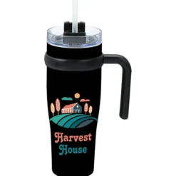 Colorful Buda Mug with Straw - 30 oz.