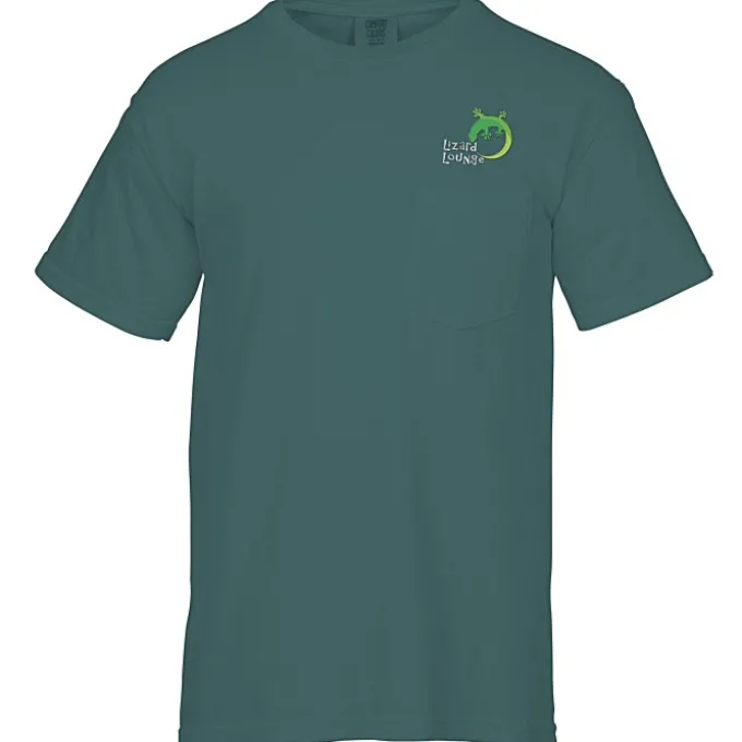 Comfort Colors Garment-Dyed 6.1-oz Pocket T-Shirt - Embroidered