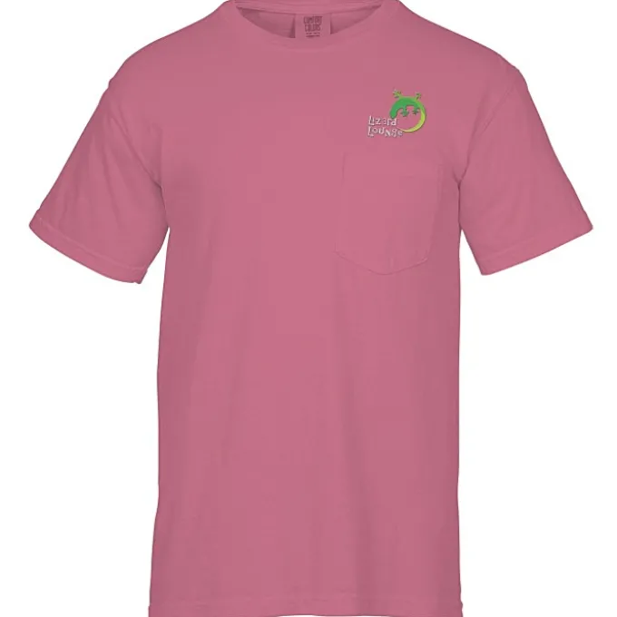 Comfort Colors Garment-Dyed 6.1-oz Pocket T-Shirt - Embroidered
