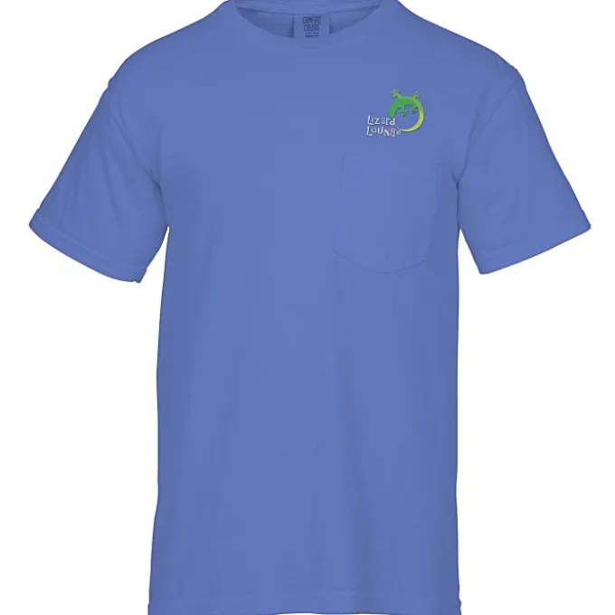 Comfort Colors Garment-Dyed 6.1-oz Pocket T-Shirt - Embroidered