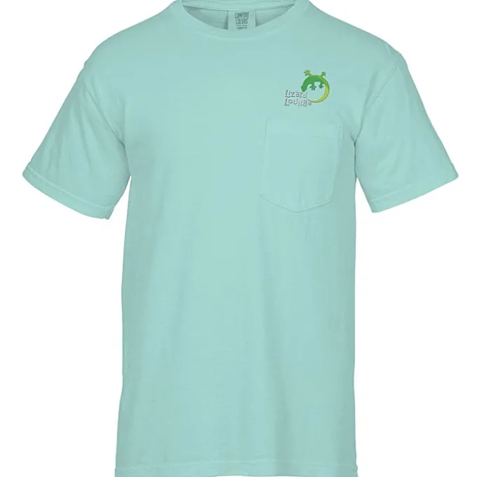 Comfort Colors Garment-Dyed 6.1-oz Pocket T-Shirt - Embroidered