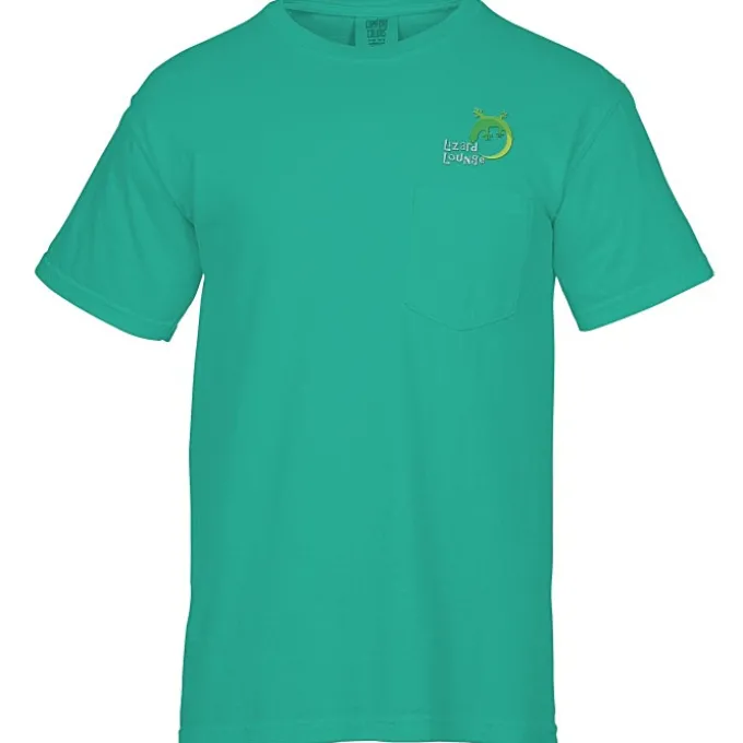 Comfort Colors Garment-Dyed 6.1-oz Pocket T-Shirt - Embroidered