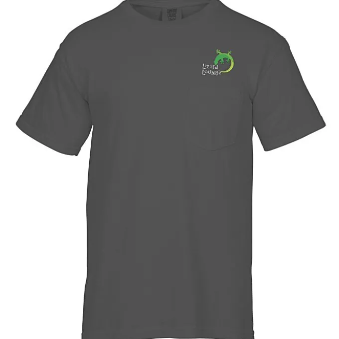 Comfort Colors Garment-Dyed 6.1-oz Pocket T-Shirt - Embroidered