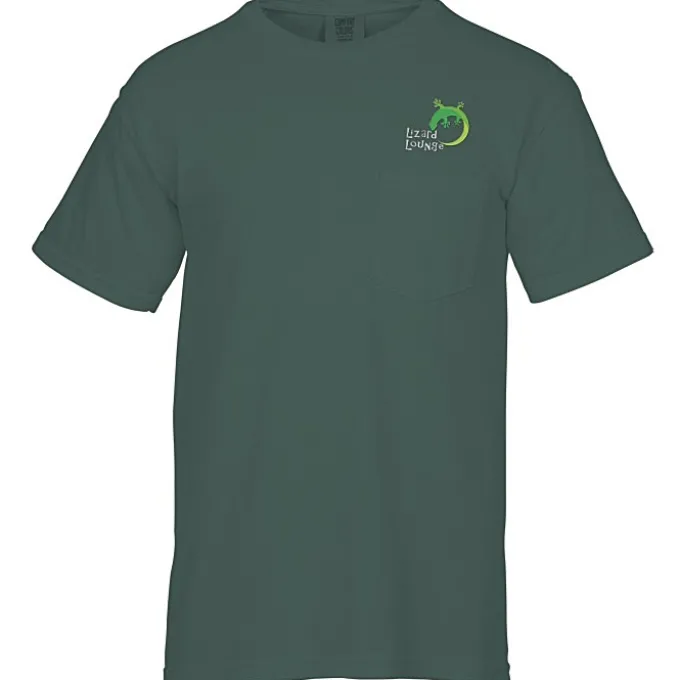 Comfort Colors Garment-Dyed 6.1-oz Pocket T-Shirt - Embroidered