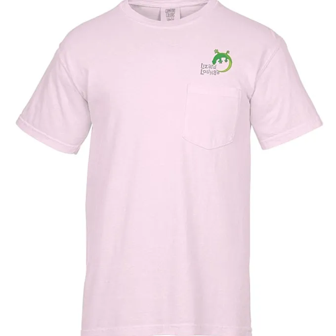 Comfort Colors Garment-Dyed 6.1-oz Pocket T-Shirt - Embroidered