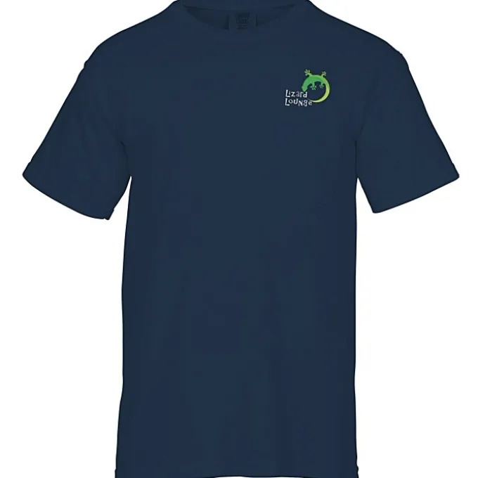 Comfort Colors Garment-Dyed 6.1-oz Pocket T-Shirt - Embroidered