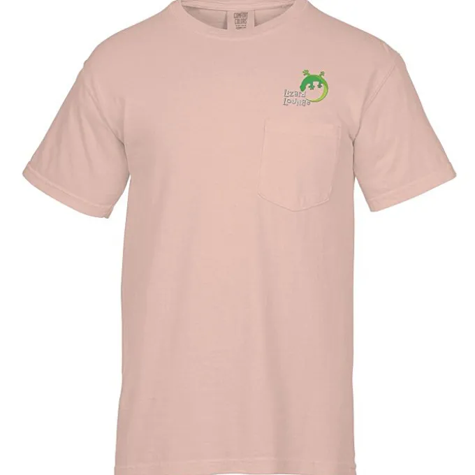 Comfort Colors Garment-Dyed 6.1-oz Pocket T-Shirt - Embroidered