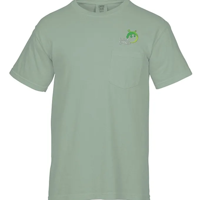 Comfort Colors Garment-Dyed 6.1-oz Pocket T-Shirt - Embroidered
