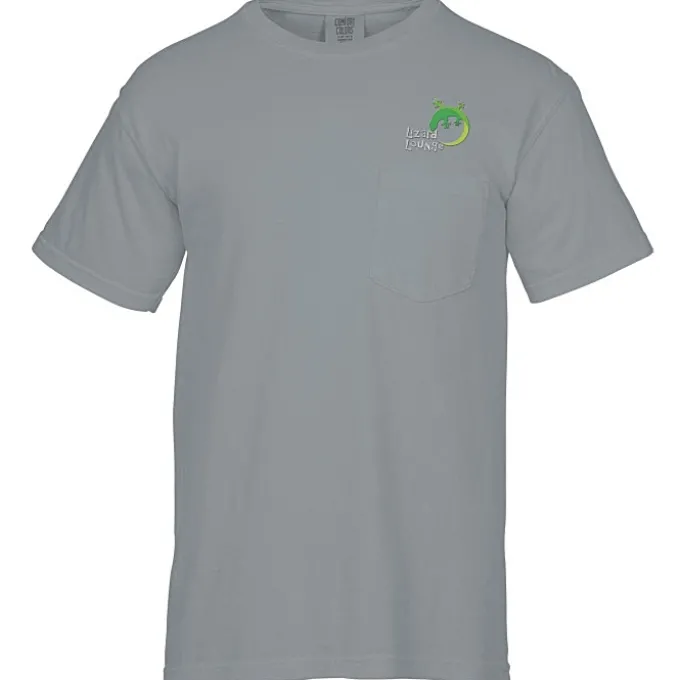 Comfort Colors Garment-Dyed 6.1-oz Pocket T-Shirt - Embroidered