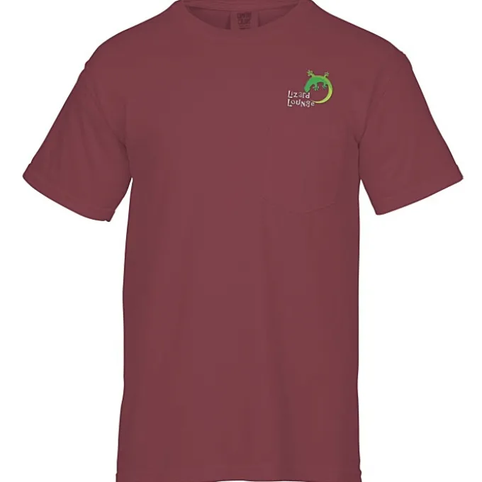 Comfort Colors Garment-Dyed 6.1-oz Pocket T-Shirt - Embroidered