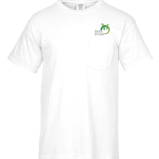 Comfort Colors Garment-Dyed 6.1-oz Pocket T-Shirt - Embroidered