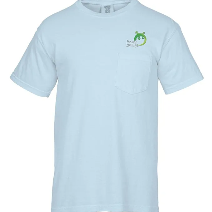 Comfort Colors Garment-Dyed 6.1-oz Pocket T-Shirt - Embroidered