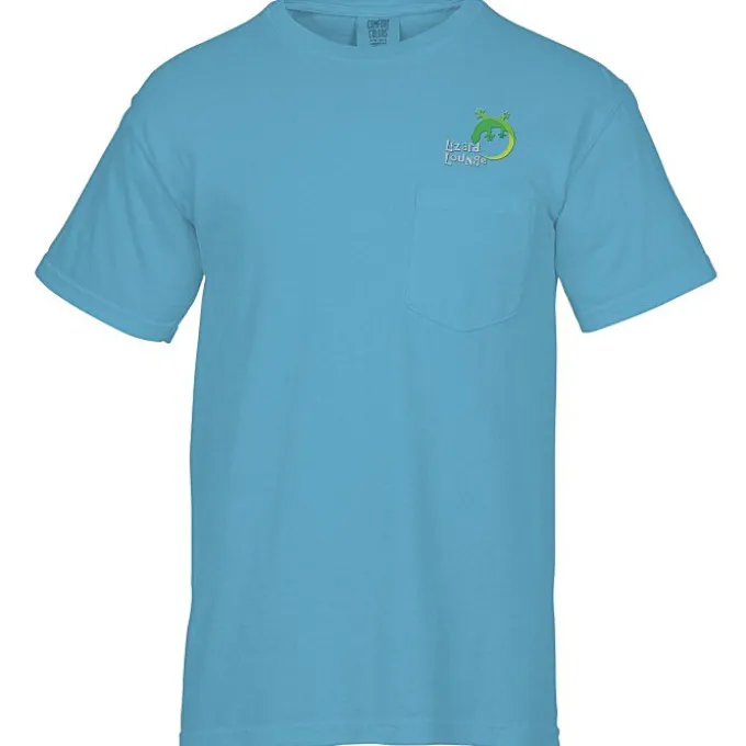 Comfort Colors Garment-Dyed 6.1-oz Pocket T-Shirt - Embroidered