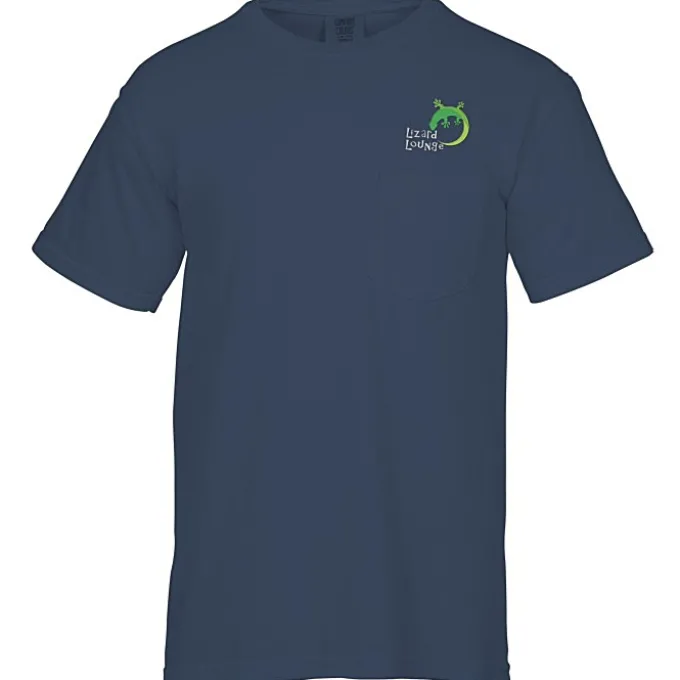Comfort Colors Garment-Dyed 6.1-oz Pocket T-Shirt - Embroidered