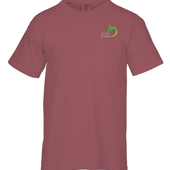 Comfort Colors Garment-Dyed 6.1-oz Pocket T-Shirt - Embroidered