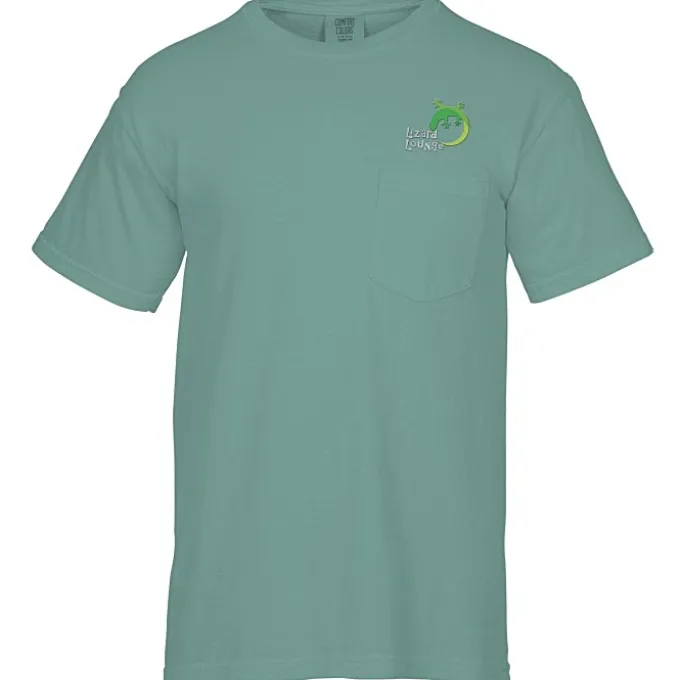 Comfort Colors Garment-Dyed 6.1-oz Pocket T-Shirt - Embroidered