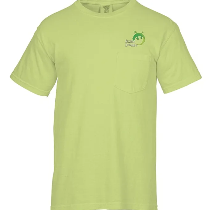 Comfort Colors Garment-Dyed 6.1-oz Pocket T-Shirt - Embroidered