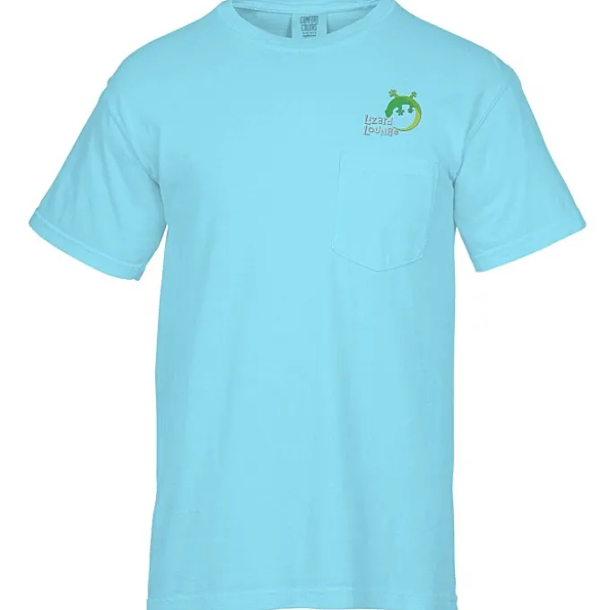 Comfort Colors Garment-Dyed 6.1-oz Pocket T-Shirt - Embroidered