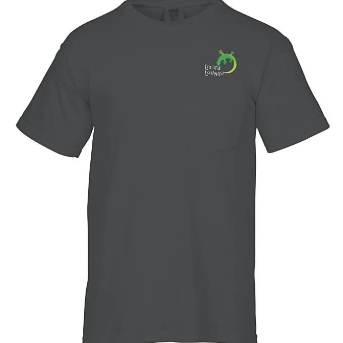 Comfort Colors Garment-Dyed 6.1-oz Pocket T-Shirt - Embroidered