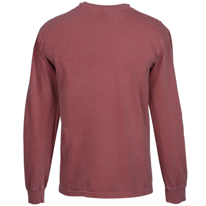 Comfort Colors Garment-Dyed 6.1-oz LS Pocket T-Shirt - Embroidered