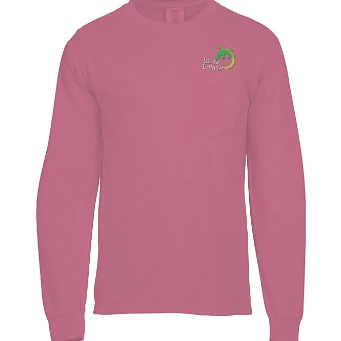 Comfort Colors Garment-Dyed 6.1-oz LS Pocket T-Shirt - Embroidered