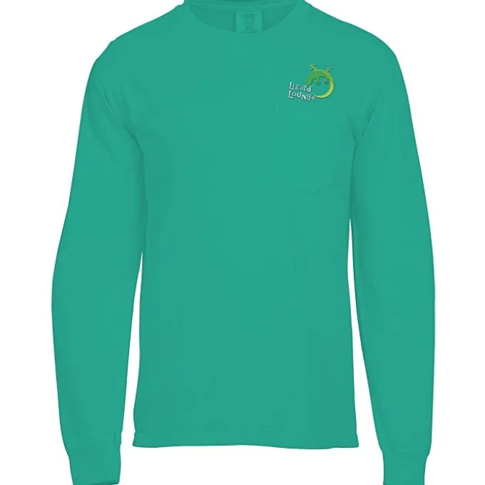Comfort Colors Garment-Dyed 6.1-oz LS Pocket T-Shirt - Embroidered