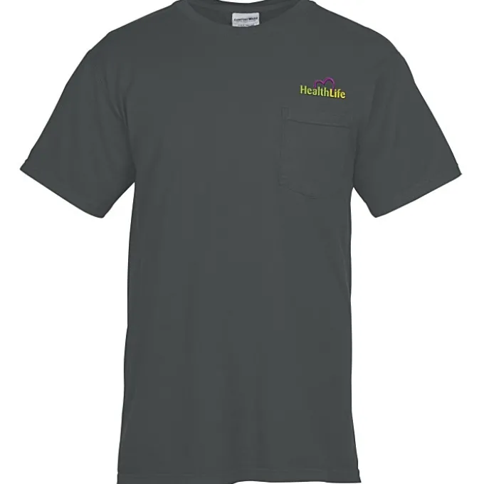 ComfortWash Garment-Dyed Pocket Tee - Embroidered