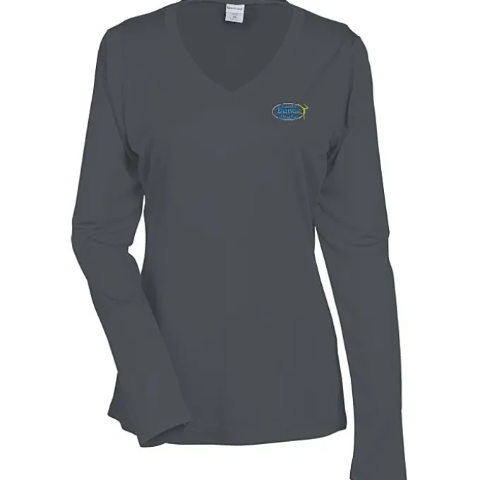 Contender Athletic LS V-Neck T-Shirt - Ladies' - Embroidered