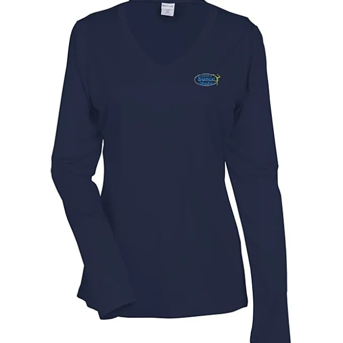 Contender Athletic LS V-Neck T-Shirt - Ladies' - Embroidered