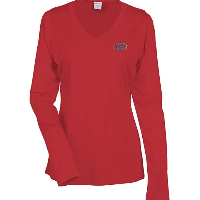 Contender Athletic LS V-Neck T-Shirt - Ladies' - Embroidered