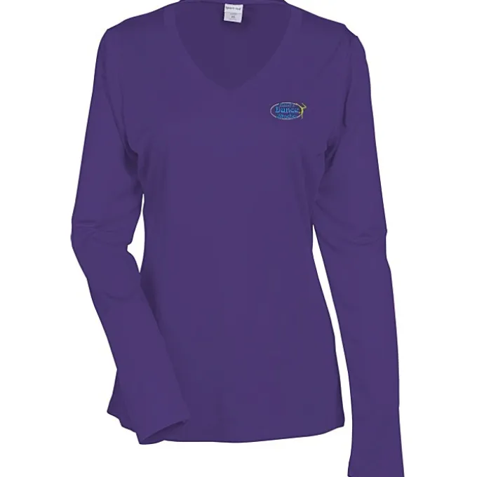 Contender Athletic LS V-Neck T-Shirt - Ladies' - Embroidered
