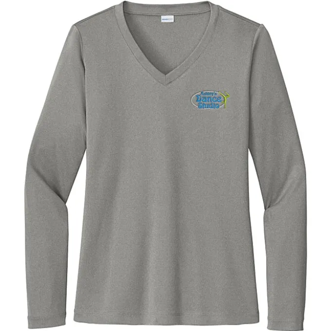 Contender Athletic LS V-Neck T-Shirt - Ladies' - Embroidered