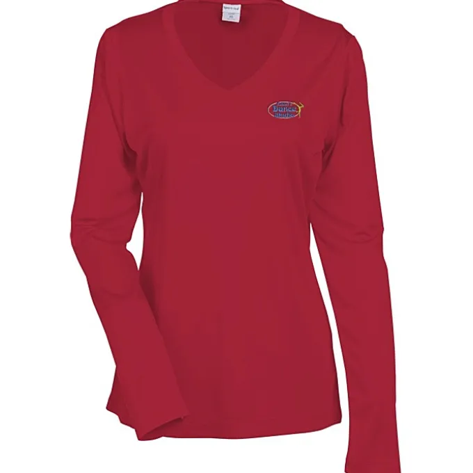 Contender Athletic LS V-Neck T-Shirt - Ladies' - Embroidered
