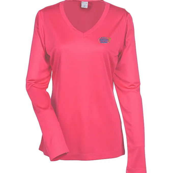 Contender Athletic LS V-Neck T-Shirt - Ladies' - Embroidered