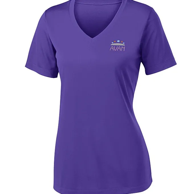 Contender Athletic V-Neck T-Shirt - Ladies' - Embroidered - 24 hr