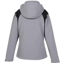 Contrasting Color Hooded Soft Shell Jacket - Ladies'