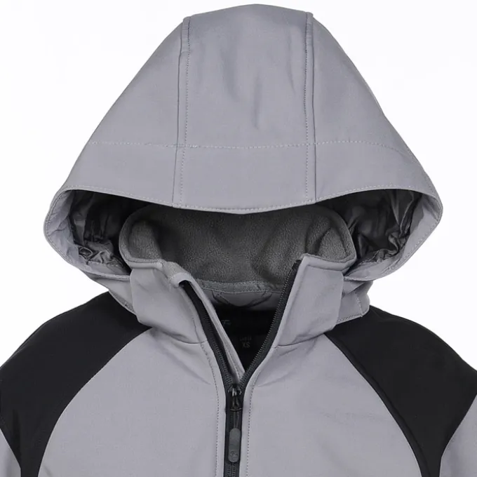 Contrasting Color Hooded Soft Shell Jacket - Ladies'