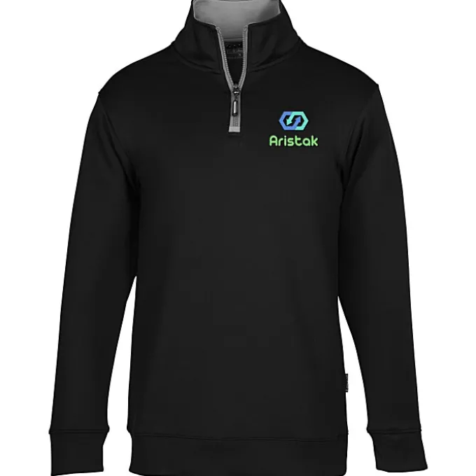 Contrast Zipper Performance 1/4-Zip Pullover - 24 hr