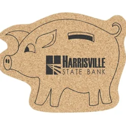 Cork Coaster - Piggy Bank