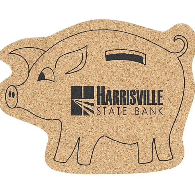Cork Coaster - Piggy Bank