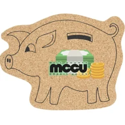 Cork Coaster - Piggy Bank - Full Color