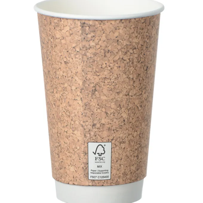 Cork Full Color Insulated Paper Cup with Lid - 16 oz.