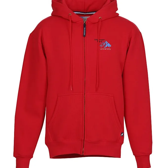 Cotton Rich Zip Front Hoodie - Embroidered