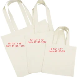 Cotton Sheeting Natural Economy Tote - 9 1/2 inches x 9 inches - Full Color