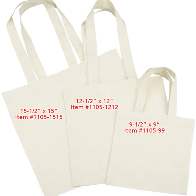 Cotton Sheeting Natural Economy Tote - 9 1/2 inches x 9 inches - Full Color